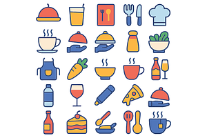 Modern Food Icon Pack, an Object Graphic by nikagraphic