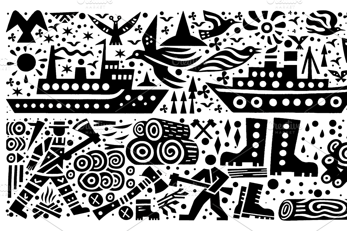Vintage Transportation Folk Art, a Decorative Illustration by devastd (Photo 28 of 28)