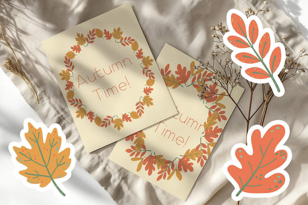 Autumn Leaves clipart & patterns, a Seasonal Illustration by Carpet Tapete Pretzel (Photo 6 of 11)