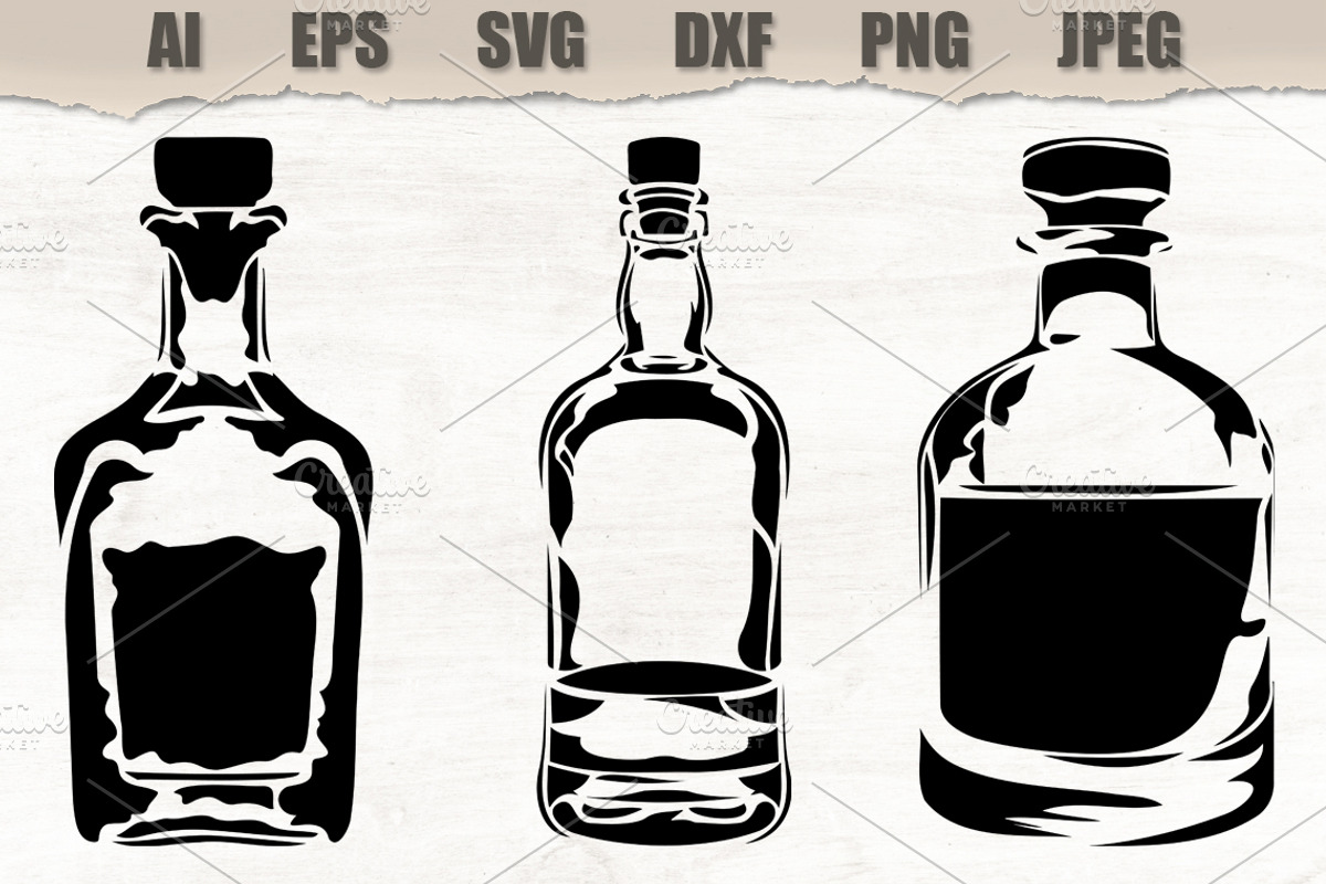 Stencils Bottles of alcohol, a Food Illustration by MARYCRAFTIRIA (Photo 1 of 4)