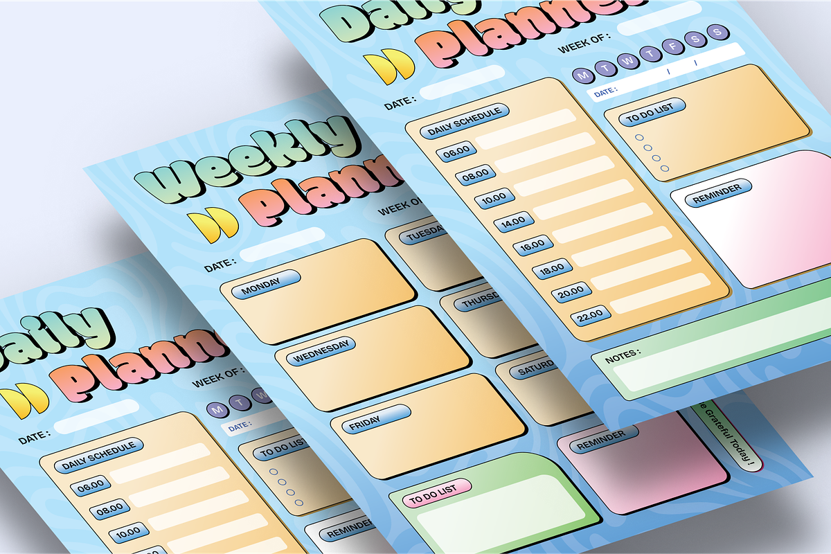Daily and Weekly Planner, a Flyer Template by SquidPixey (Photo 5 of 6)