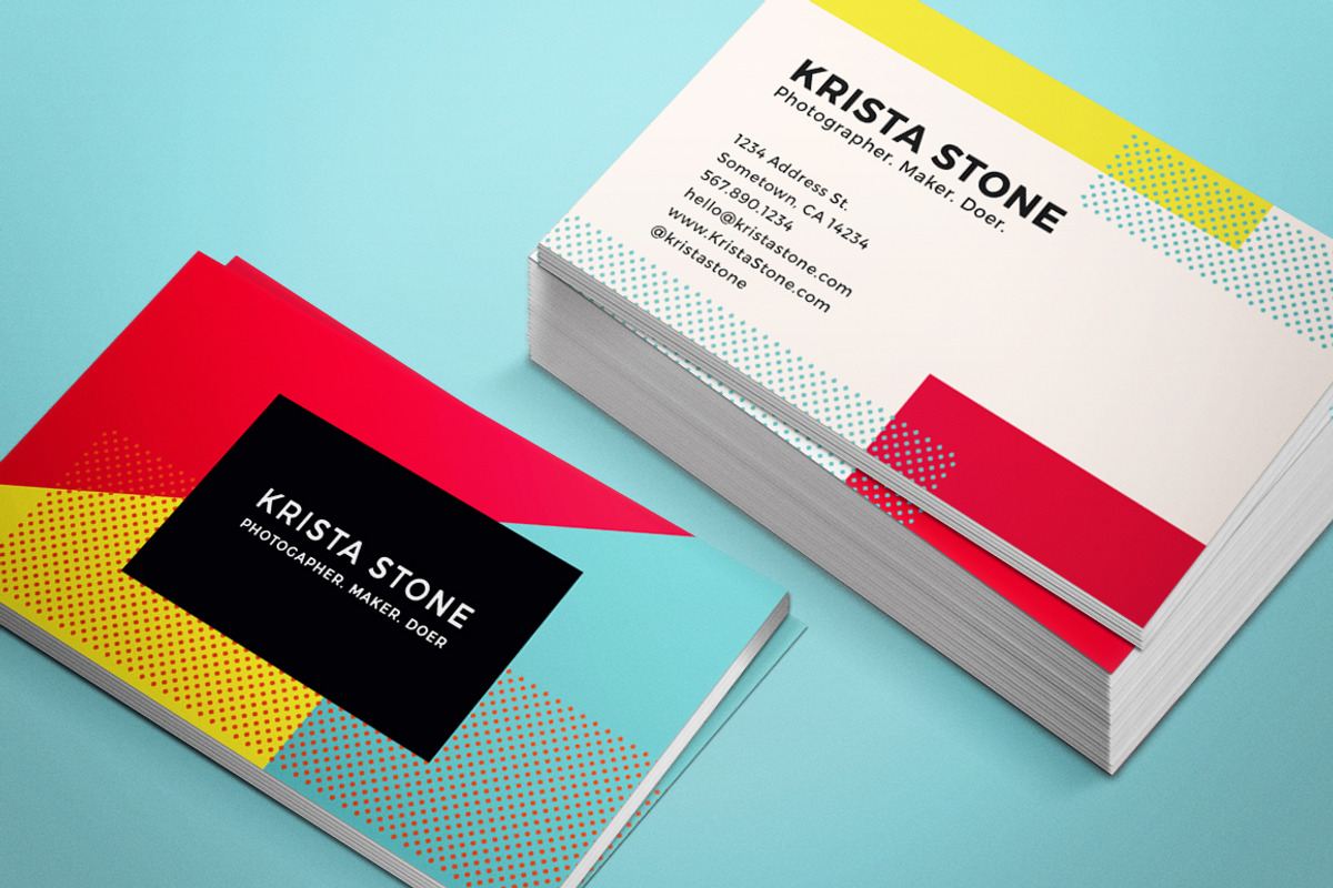 Geo Shapes Business Cards Template, a Business Card Template by Nova Donna (Photo 3 of 4)