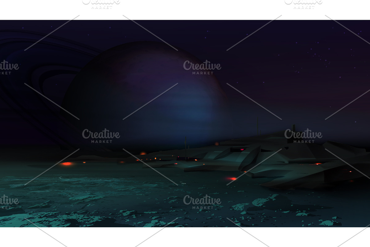 Vector Futuristic Landscape Set, a Technology Illustration by Zonda (Photo 5 of 12)