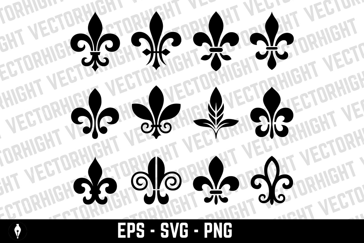 Fleur-de-lis icons, an Object Graphic by Vectorhight