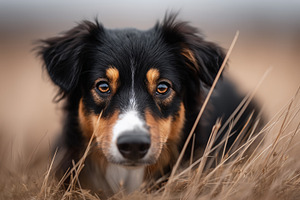 Black tri-color Australian Shepherd, an Animal Photo by MistyDay