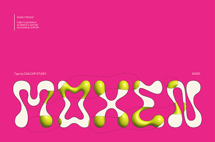 Moxen - Liquid Wavy Bubble Font, a Sans Serif Font by Casloop Studio