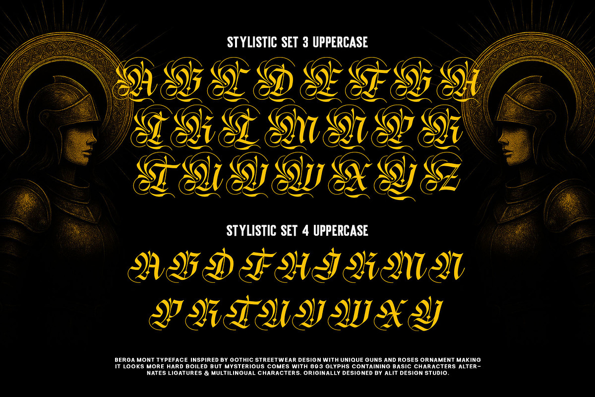 Berga Mont Typeface, a Blackletter Font by alit design (Photo 3 of 17)