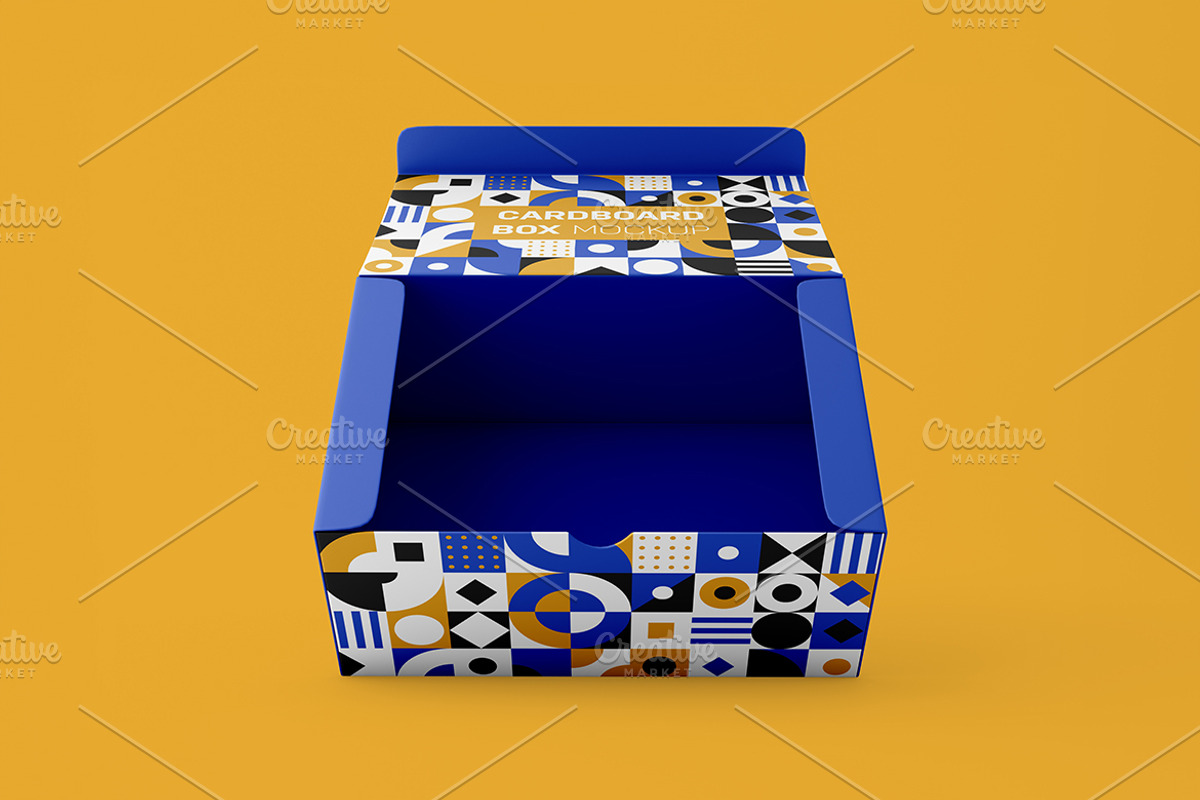 Cardboard Box Mockup, a Packaging Mockup by Qaleb Studio (Photo 1 of 3)