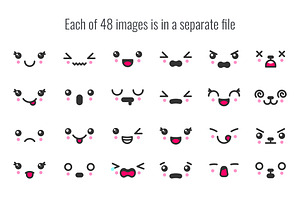 48 Cute Kawaii Faces