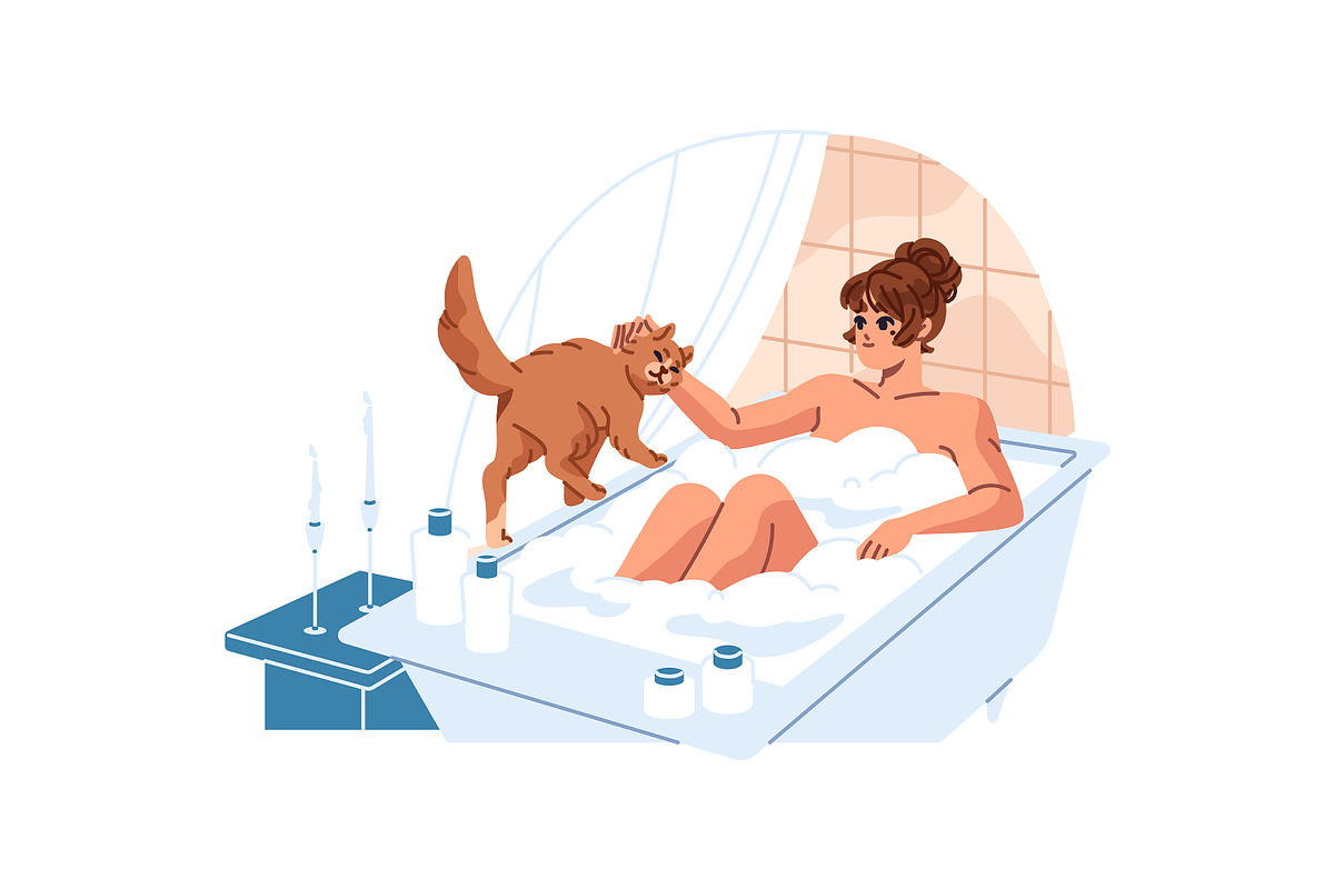 Happy people with cute pets set, an Animal Illustration by PaperTrident (Photo 5 of 9)