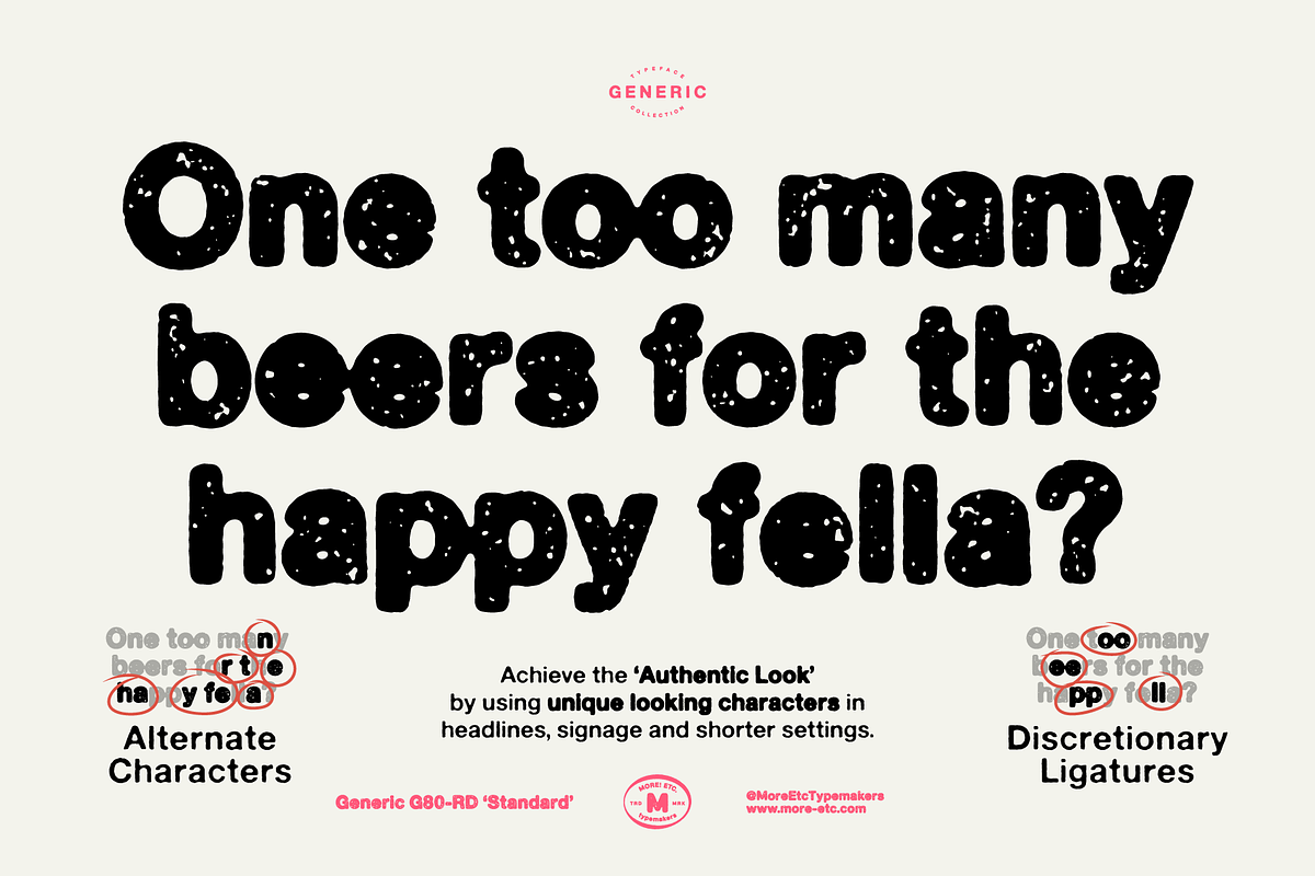 Generic G90-RD 'Swollen', a Sans Serif Font by More Etc. Studios (Photo 4 of 8)