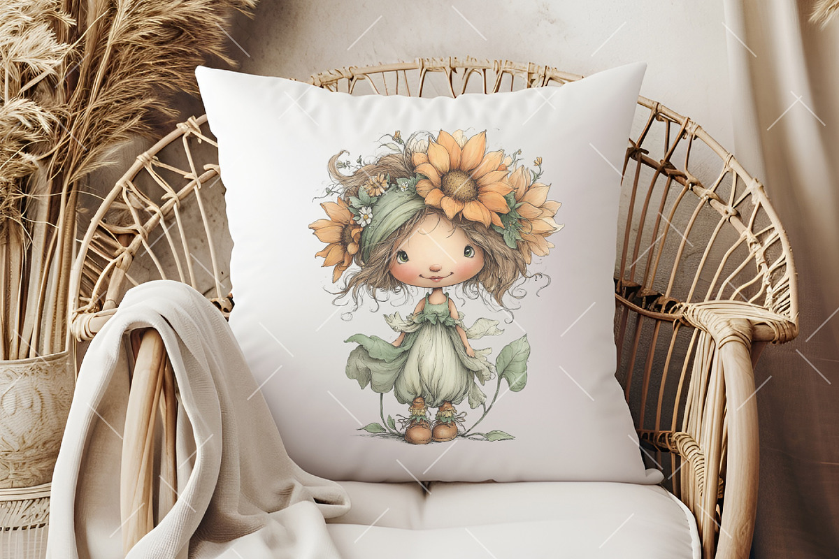 Whimsical Sunflower Fairy Clipart, an Illustration by OK Design (Photo 5 of 6)