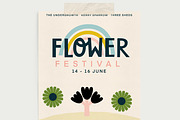 Retro Flower Power Illustration Pack, an Illustration by Jill Adams (Thumbnail 2 of 9)