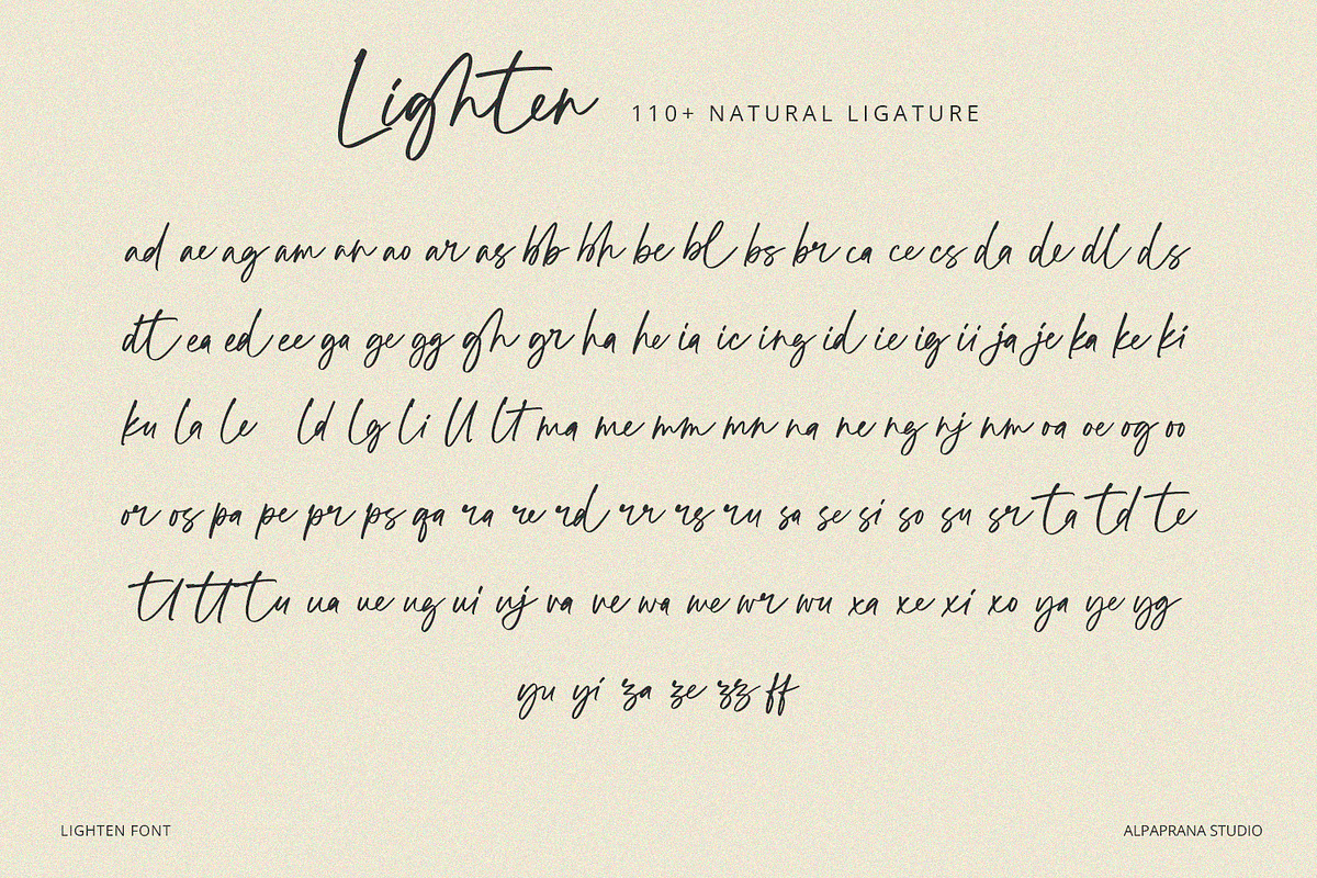 Lighten - Handwritten Font, a Handwritten Font by Alpaprana (Photo 4 of 11)