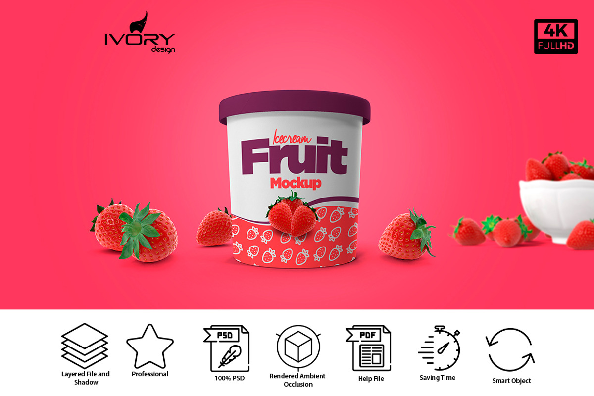 Ice Cream Cup Mockup, a Cups & Container Mockup by rogeriomarcos (Photo 1 of 15)