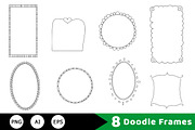 8 Doodle Frames Hand Drawn Clipart, a Decorative Illustration by The Digital Download Shop (Thumbnail 1 of 2)