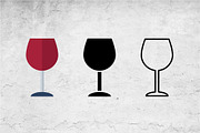 Wine Glass Icon Set - 3 Styles, an Outline Icon by Artonix (Thumbnail 2 of 2)