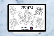 100 procreate chrysanthemum stamps, a Brush Add-On by Arts For Peace (Thumbnail 7 of 9)