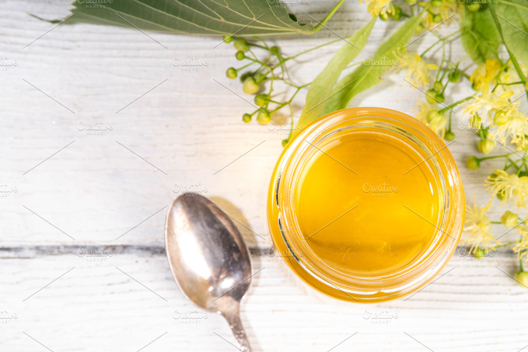Linden jam in small jar, a Food & Drink Photo by Rimma