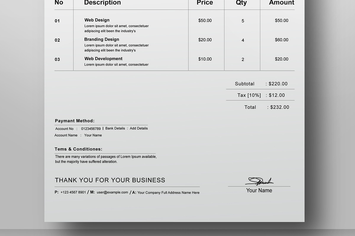 Invoice Design Template