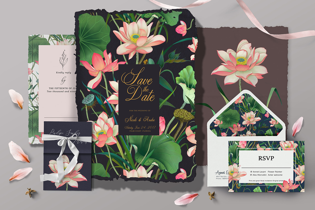 Lotus patterns and illustrations, a Pattern Graphic by Annet lovart (Photo 4 of 17)