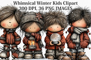 Whimsical Winter Kids Clipart Bundle, an Illustration by Canvas Craft (Thumbnail 1 of 6)