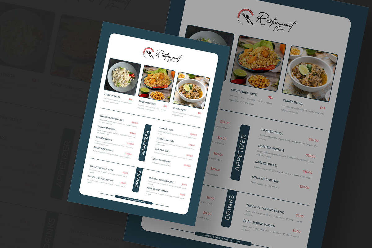 Restaurant food menu template, a Flyer Template by Tanmoy Topu (Photo 2 of 2)