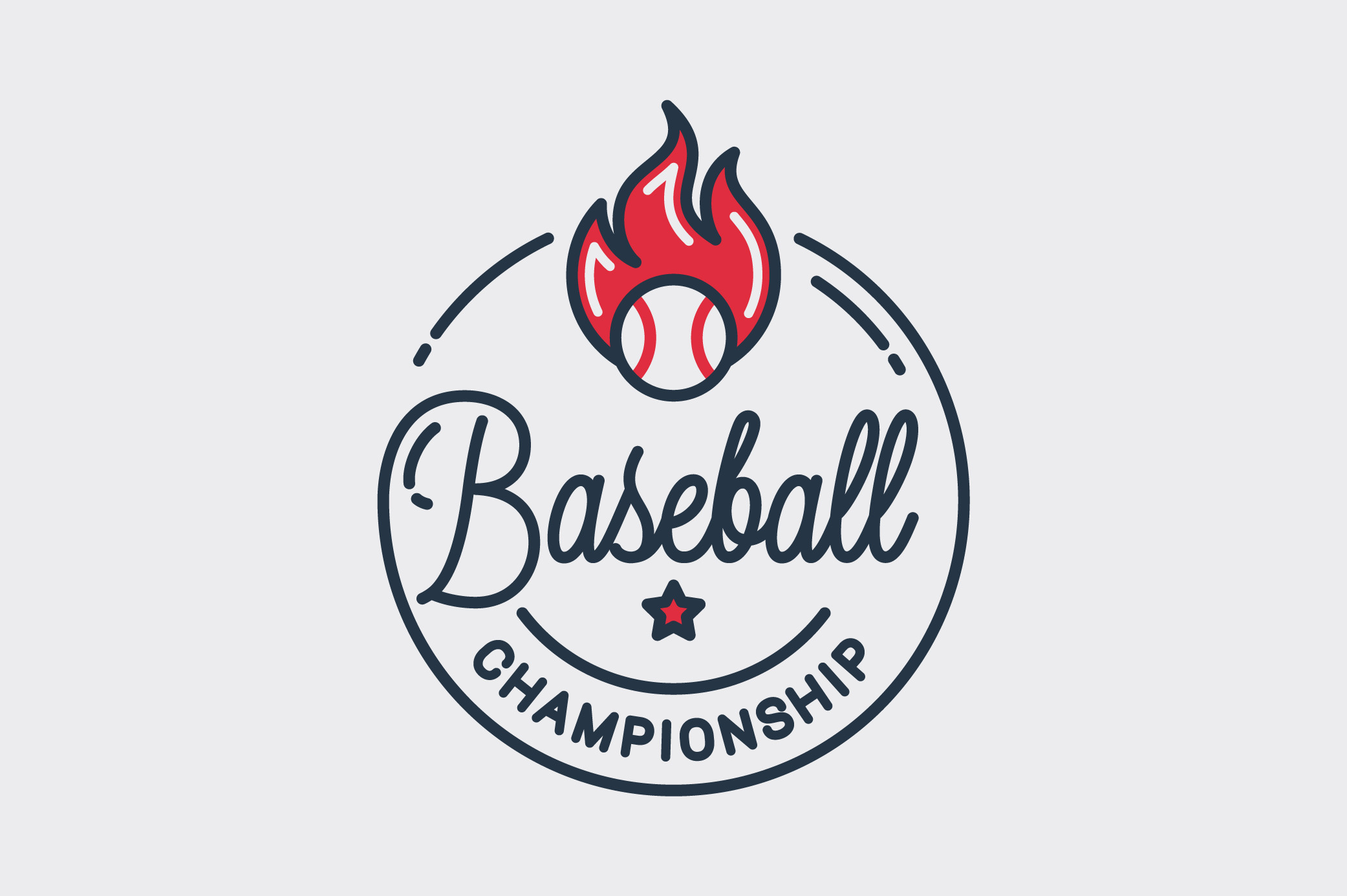 Baseball Championship Logo by Pushlogo  Creative Market