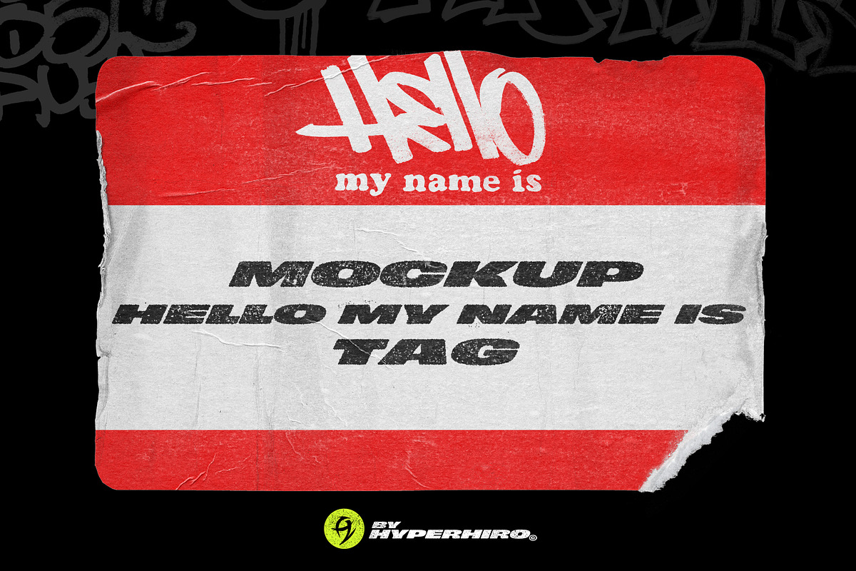 Mockup Hello my name is tag, a Mockup by HYPER HIROⓇ (Photo 1 of 4)