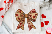 Patchwork Valentine’s Day Bow PNG, an Illustration by CreationArt (Thumbnail 2 of 5)