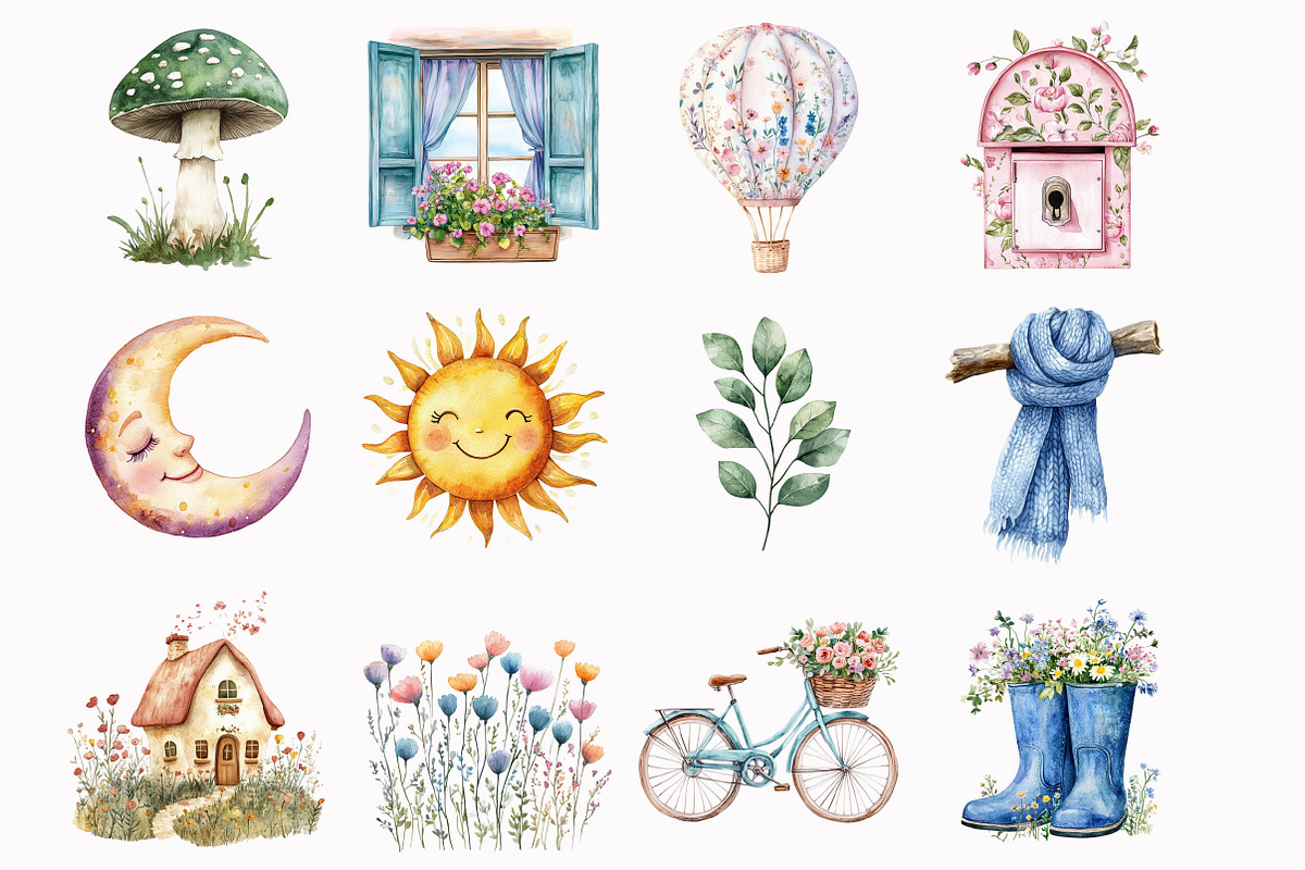 Little valley storybook clipart, an Illustration by Design Market (Photo 2 of 5)