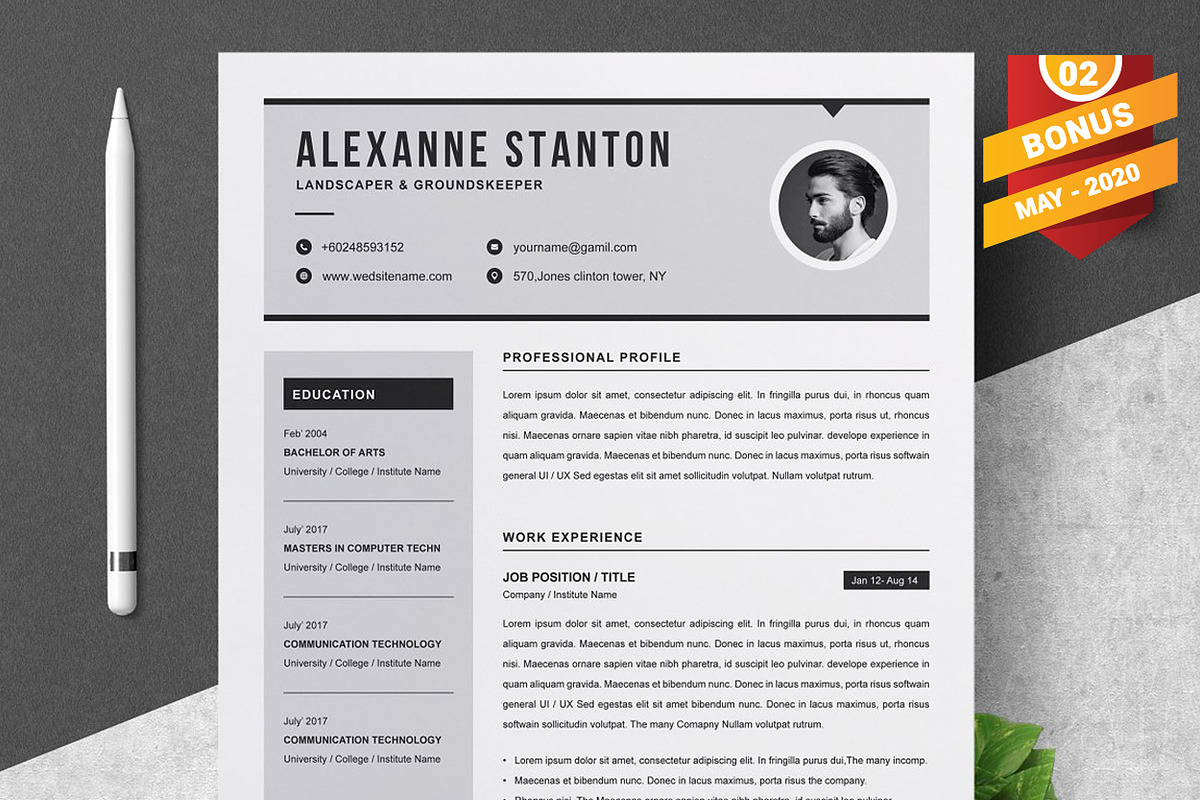 Resume/CV Bundle | 200+ for $29, a Resume Template by ResumeInventor (Photo 113 of 207)