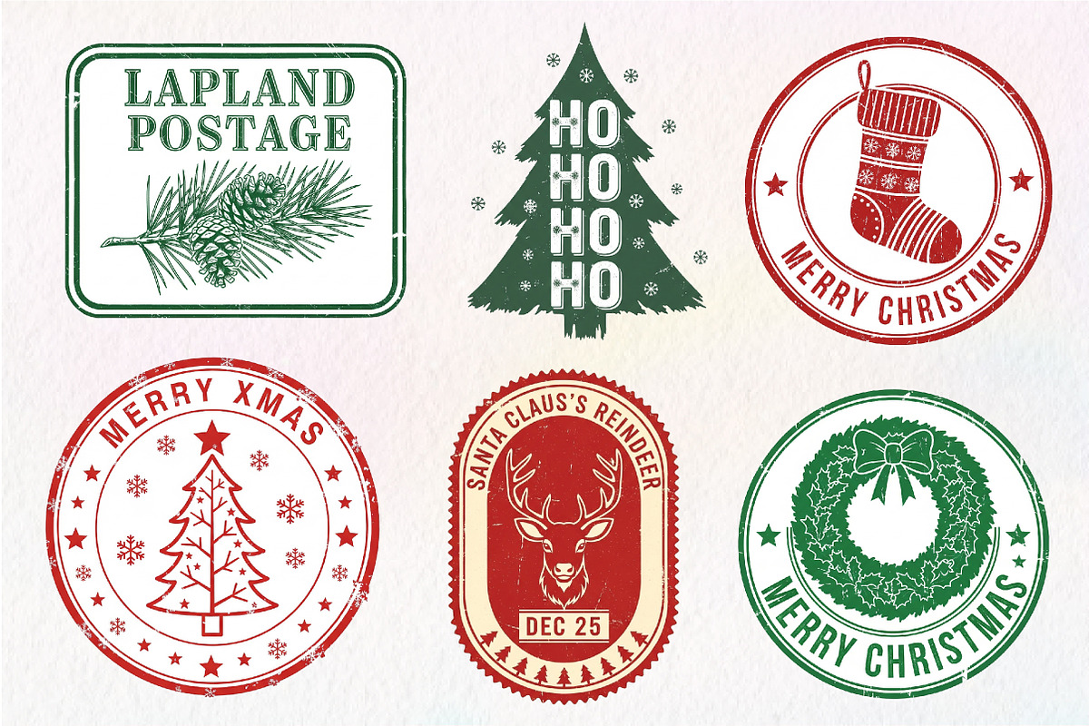 Vintage Christmas Stamp Collection, an Illustration by Dream Creation (Photo 4 of 7)