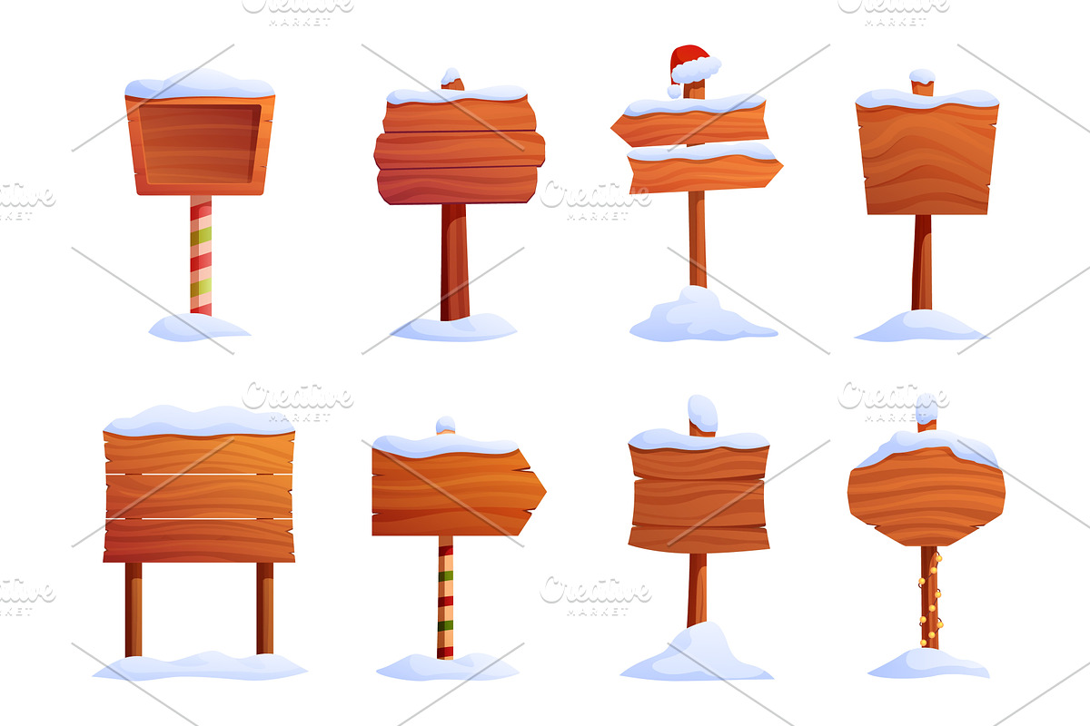 Christmas billboards. Winter wooden, an Illustration by Valerie Bodnar