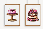 Watercolor Cake Clipart, an Illustration by Libby Wishes (Thumbnail 3 of 5)