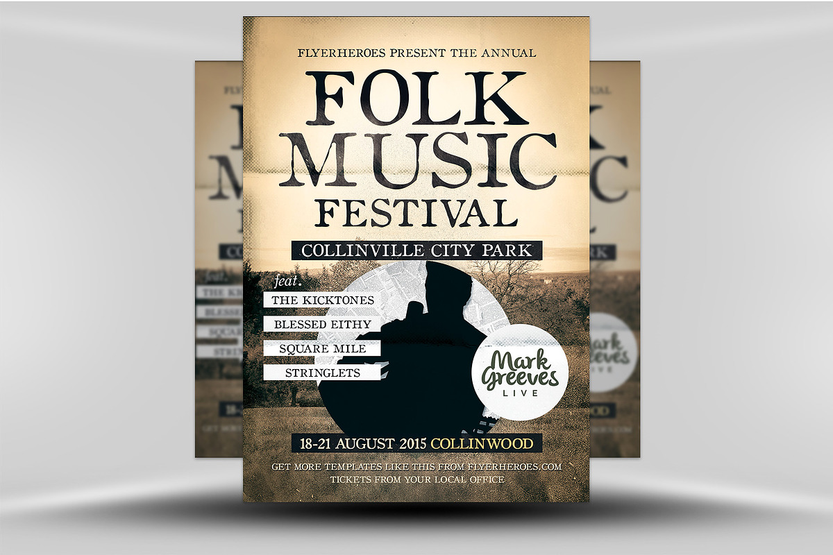 Folk Music Flyer Template, a Flyer Template by FlyerHeroes (Photo 1 of 4)
