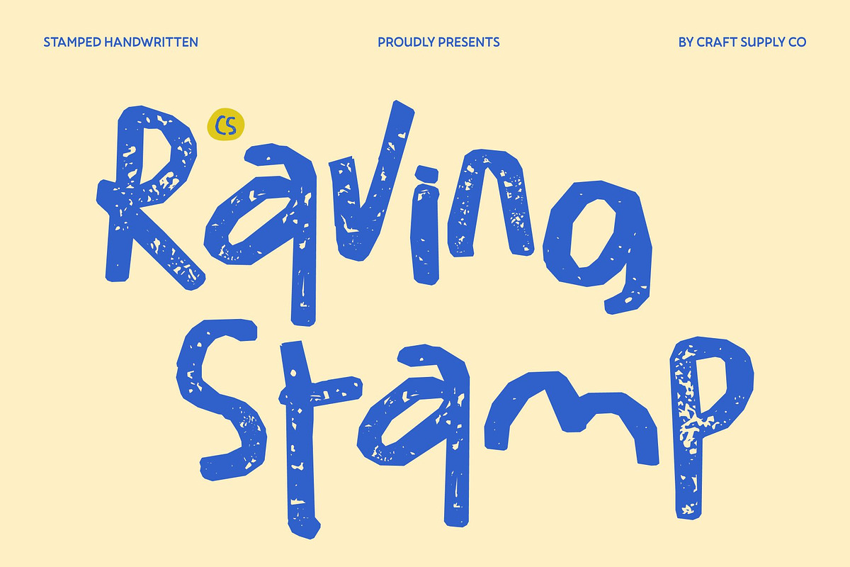 CS Raving Stamp, a Handwritten Font by Craft Supply Co. (Photo 1 of 8)