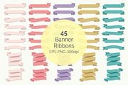 Banner Ribbons Clipart Set, an Illustration by Digital Sugar (Thumbnail 1 of 2)