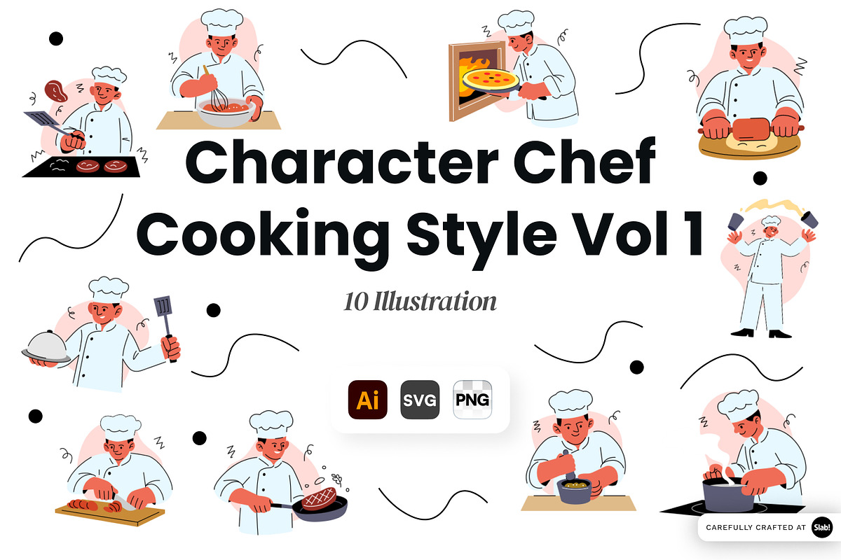 Character Chef Cooking Style Vol 1, an Object Graphic by SLAB! Design (Photo 1 of 3)