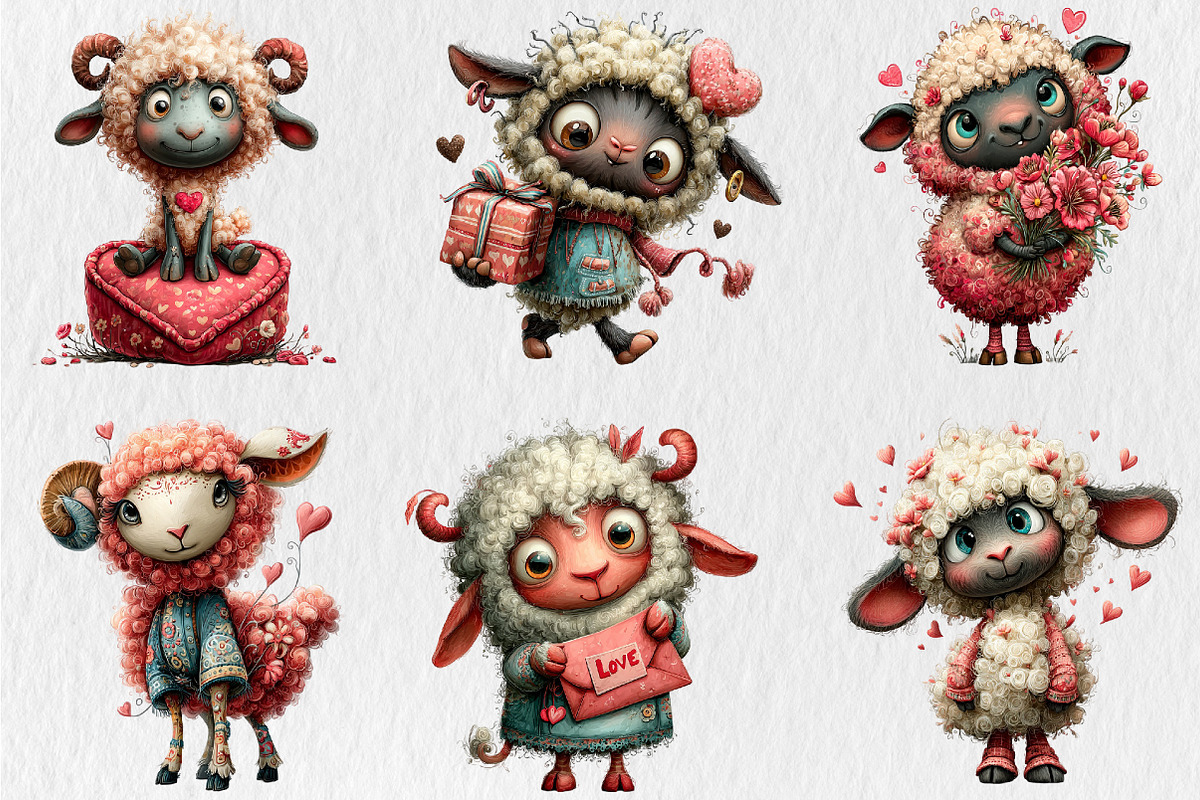 Quirky Valentine Day Lamp Clipart, a Seasonal Illustration by Rose Art (Photo 2 of 7)