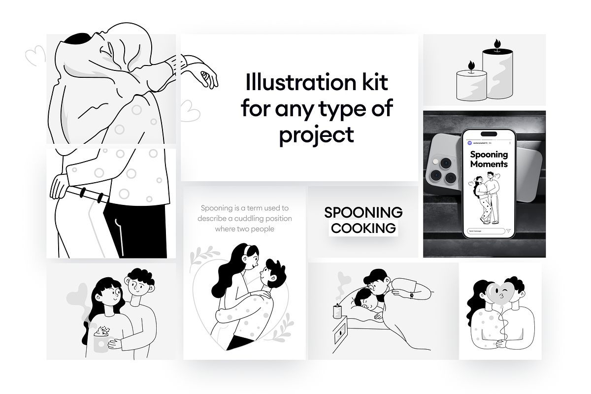 Animated Spooning Illustrations