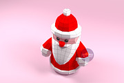 DIY Santa Claus 3D model template, a Graphic by PolyFish (Thumbnail 3 of 3)