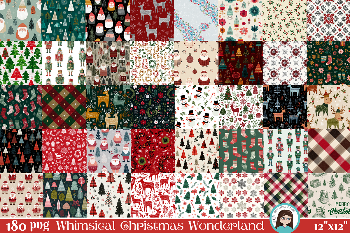 Whimsical Christmas Patterns, a Graphic by Cute Little Workshop (Photo 4 of 5)