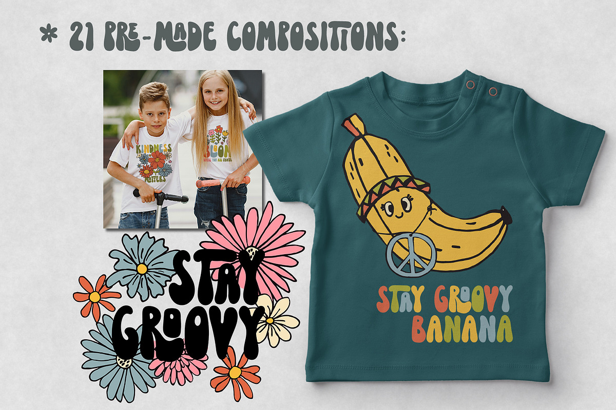 Goovy Banana. Fruit Retro Patterns, a Pattern Graphic by MeadowFox (Photo 4 of 8)