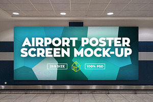 Airport Poster Screen Mock-Ups 10 V1