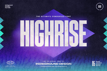 Highrise Font, a Sans Serif Font by Indieground Design Inc.