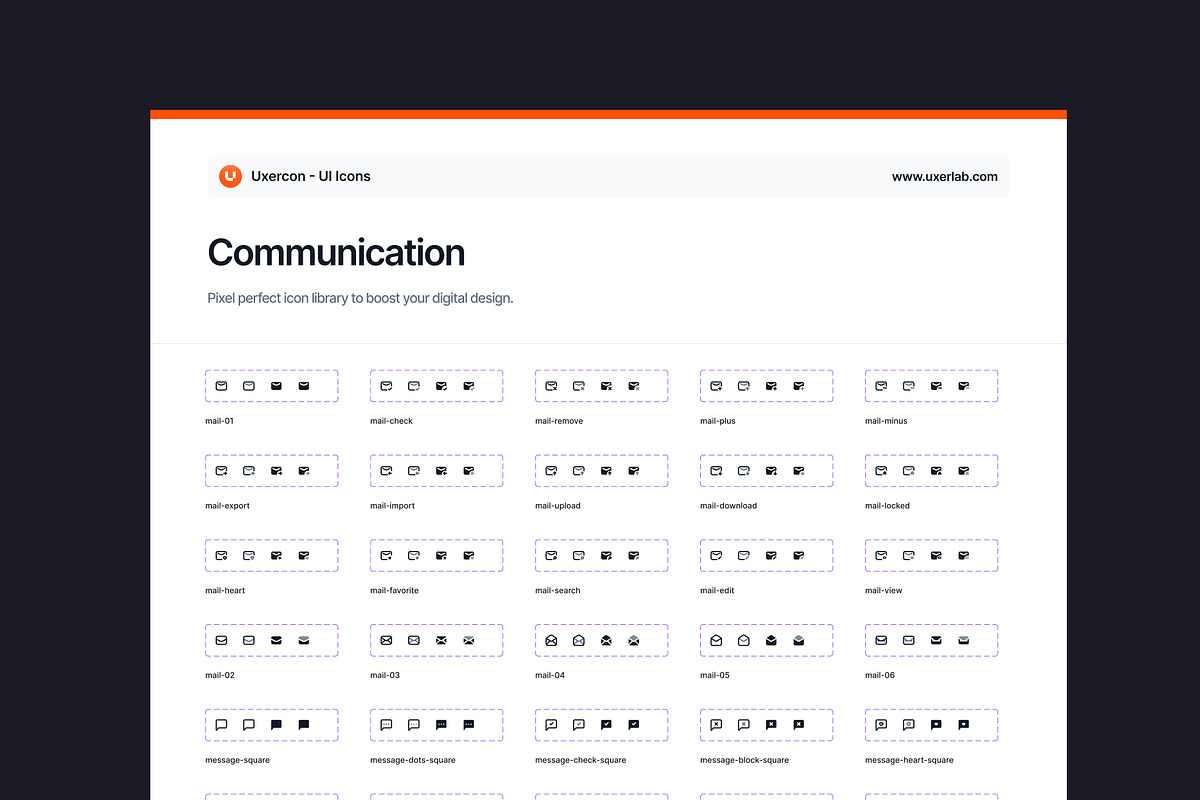 Uxercon Icon Set - Communications, a Solid Icon by uxerlab (Photo 8 of 14)