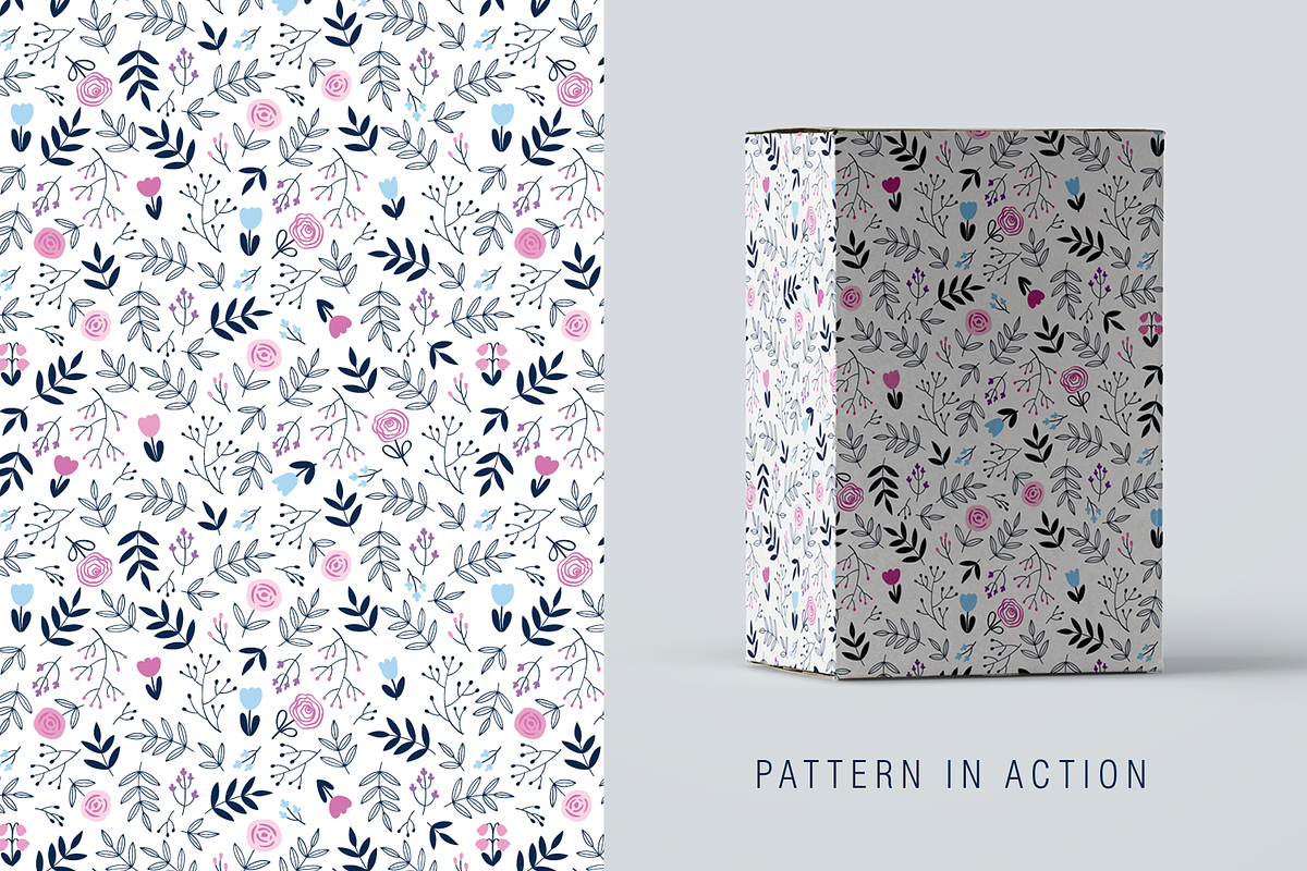 Seamless Floral Patterns, a Pattern Graphic by Tkoko vectors & patterns (Photo 8 of 11)