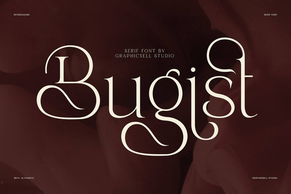 Bugist Elegant Serif Font, a Serif Font by Graphicxell (Photo 1 of 8)