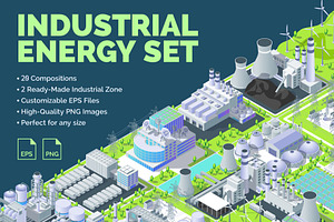 Industrial Energy 3d Isometric View, an Object Graphic by 35lab